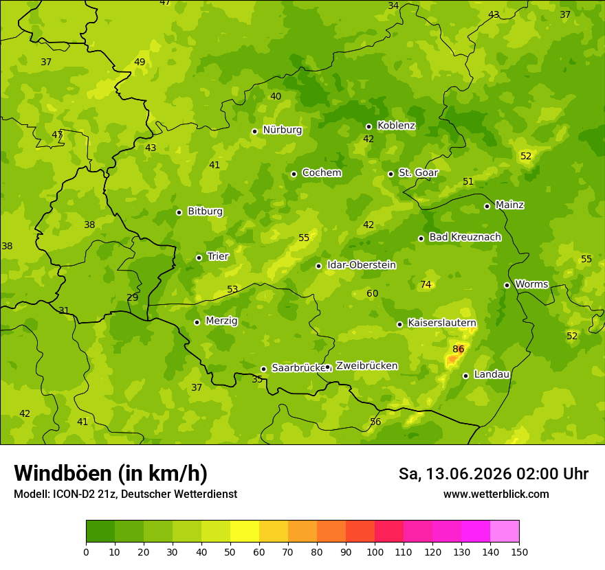 Maximale Windböen