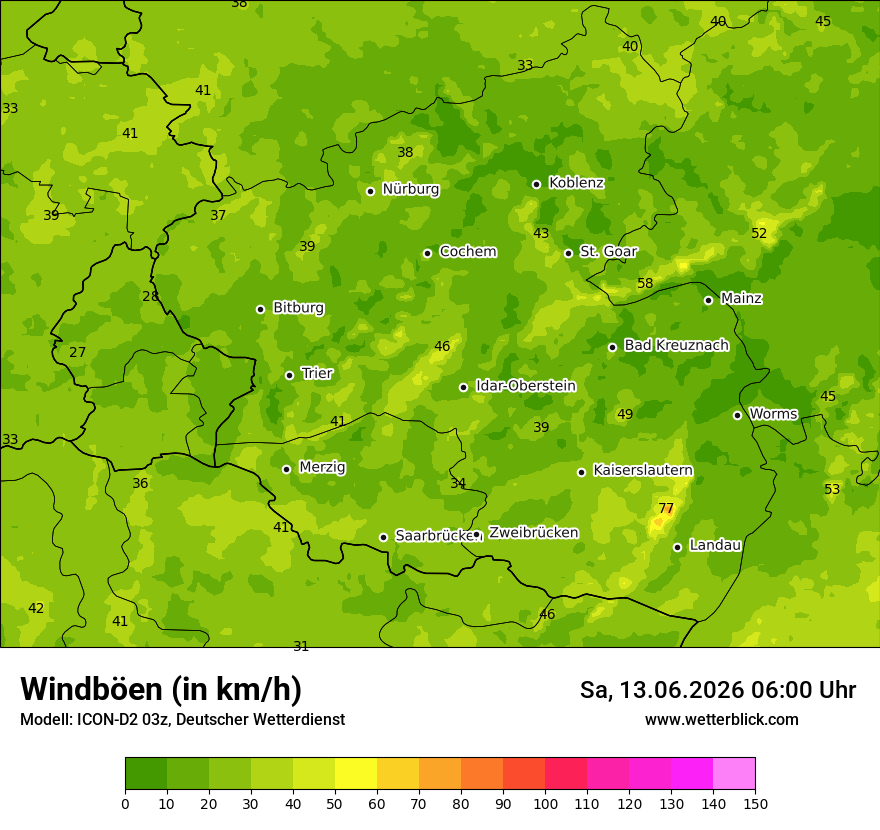 Maximale Windböen