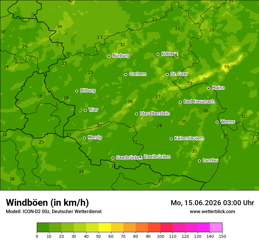 Maximale Windböen