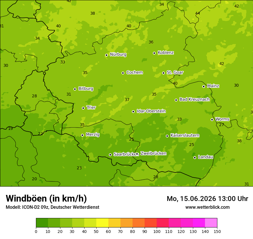 Maximale Windböen