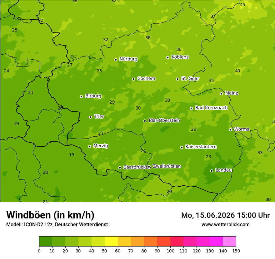 Maximale Windböen
