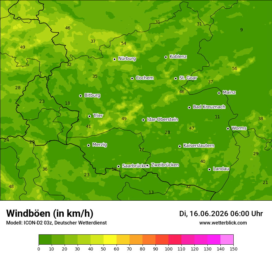Maximale Windböen