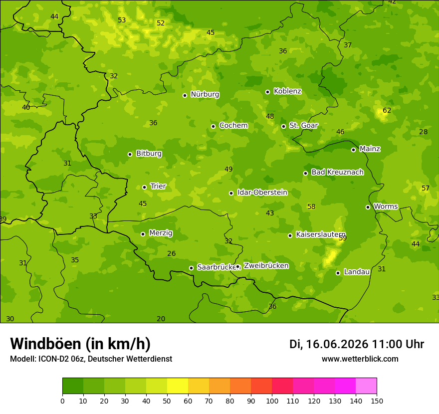 Maximale Windböen