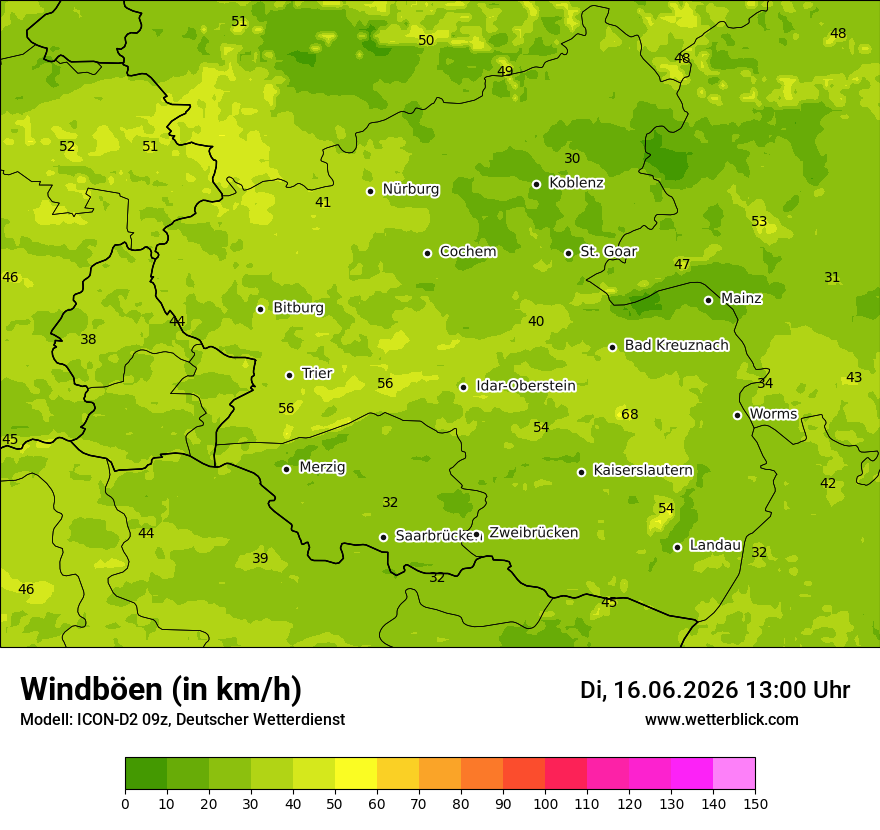 Maximale Windböen