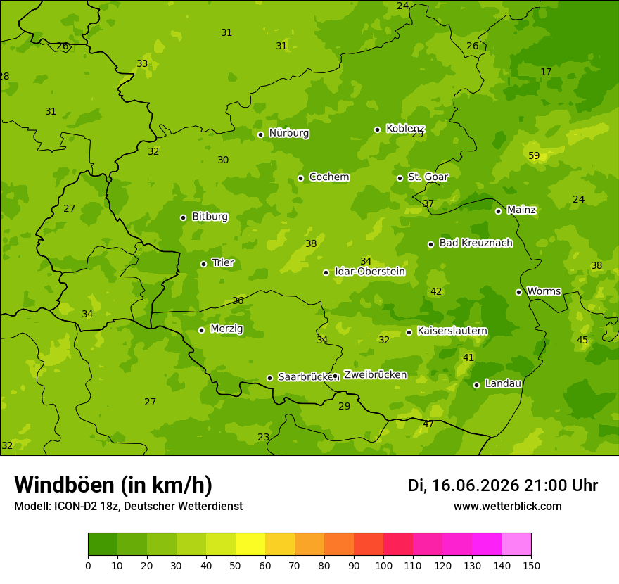 Maximale Windböen