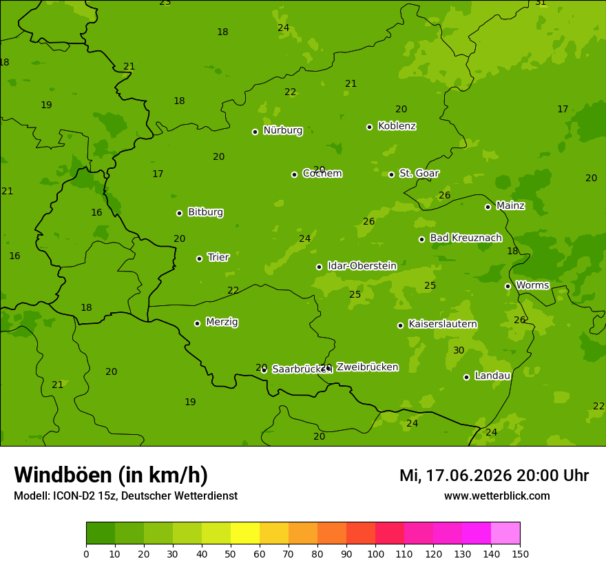 Maximale Windböen
