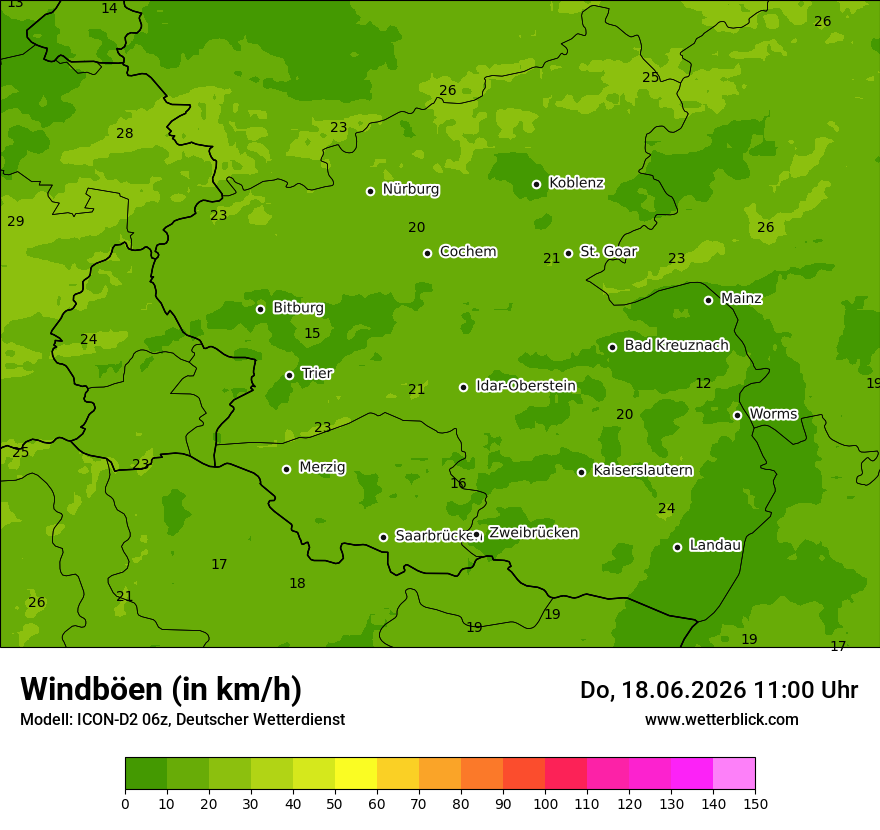 Maximale Windböen
