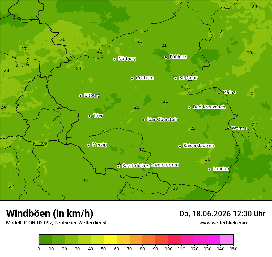Maximale Windböen