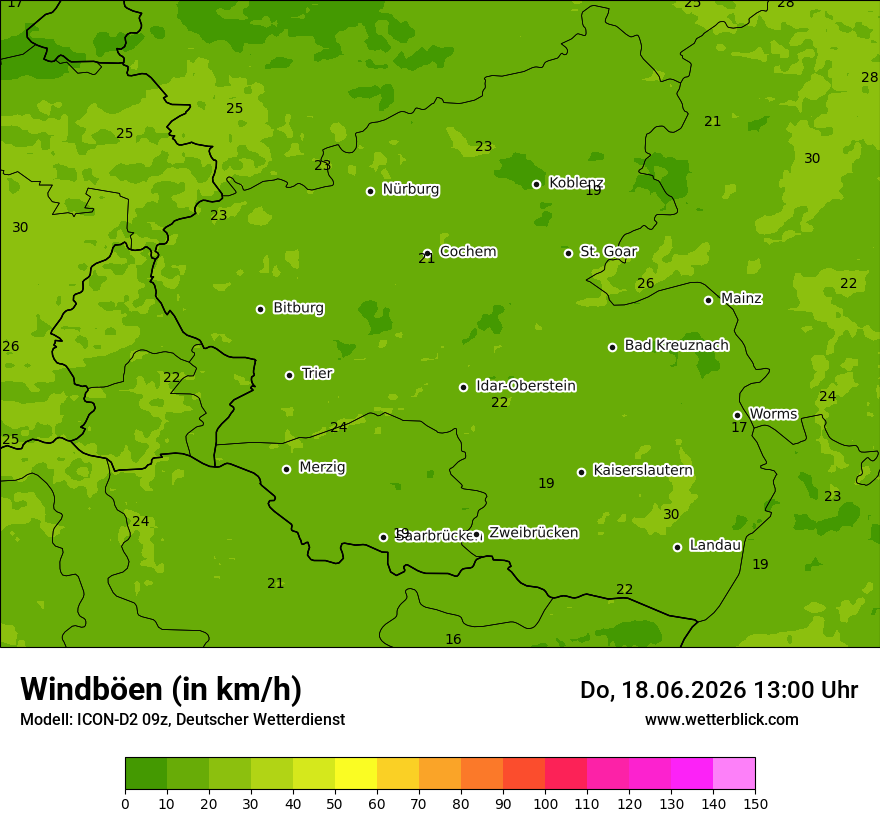 Maximale Windböen