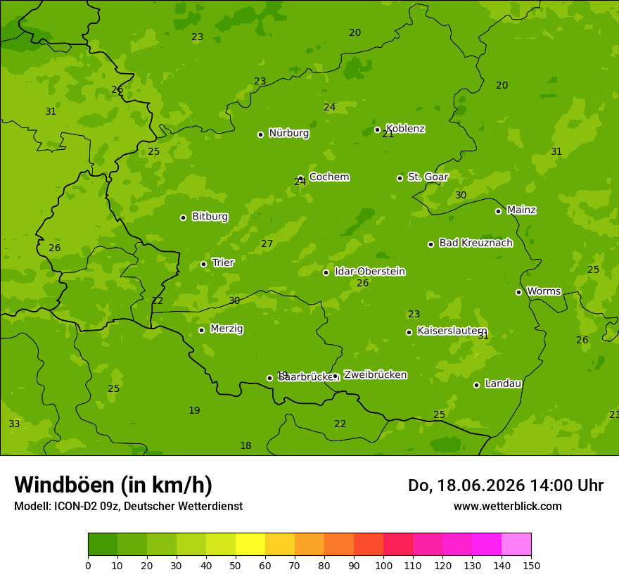 Maximale Windböen