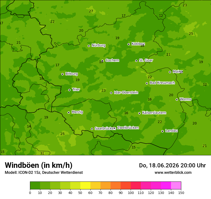 Maximale Windböen