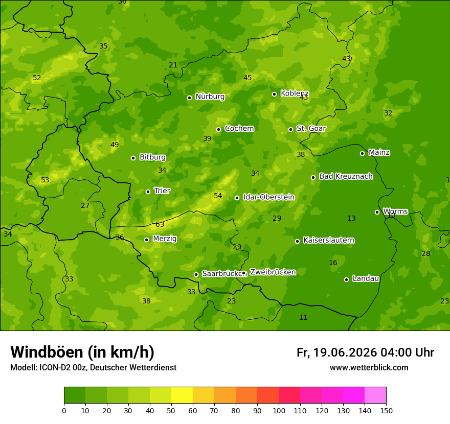 Maximale Windböen