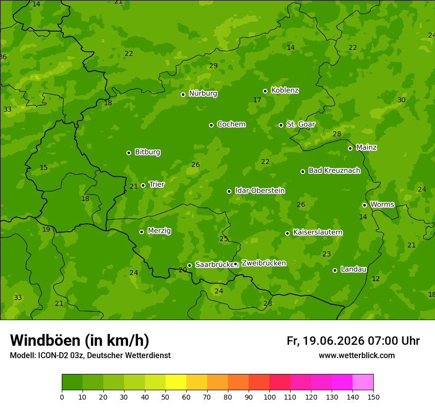 Maximale Windböen
