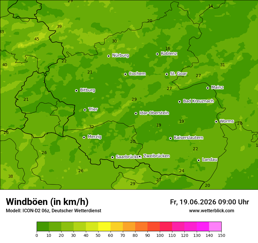Maximale Windböen
