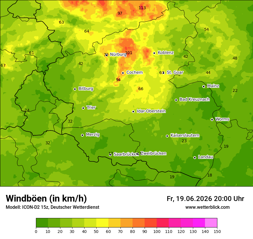 Maximale Windböen
