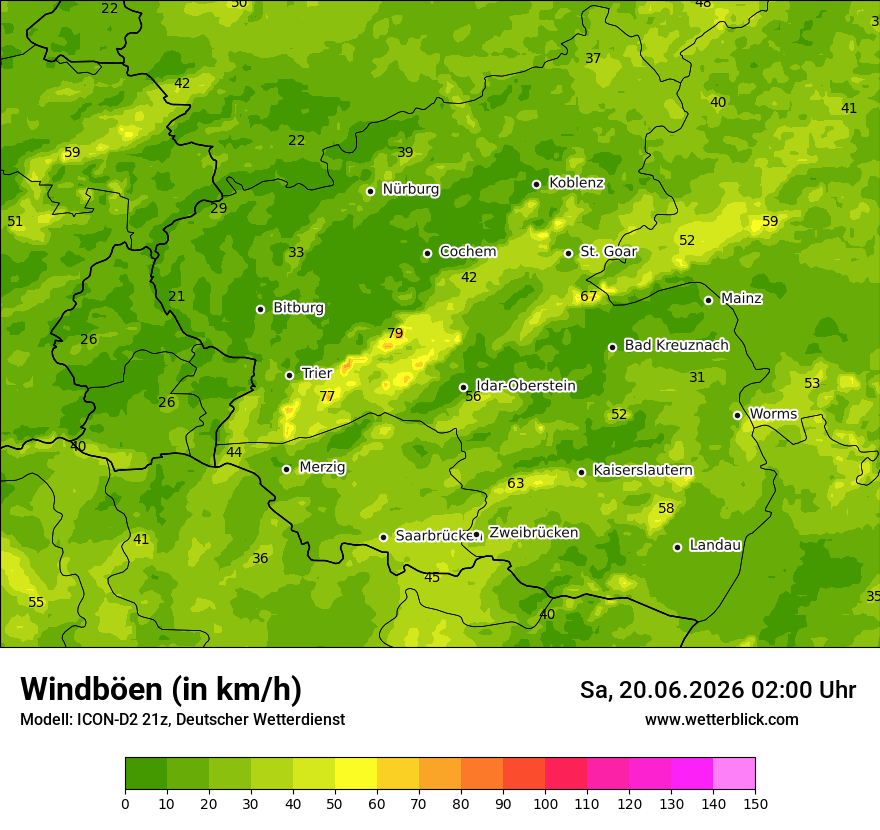 Maximale Windböen
