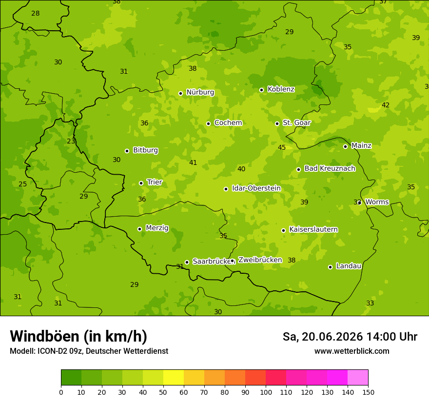 Maximale Windböen