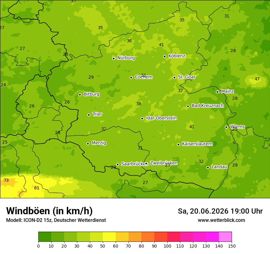Maximale Windböen
