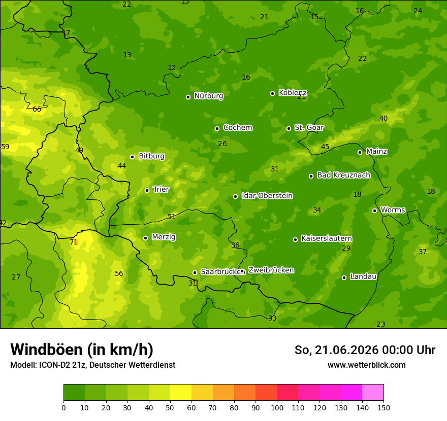 Maximale Windböen