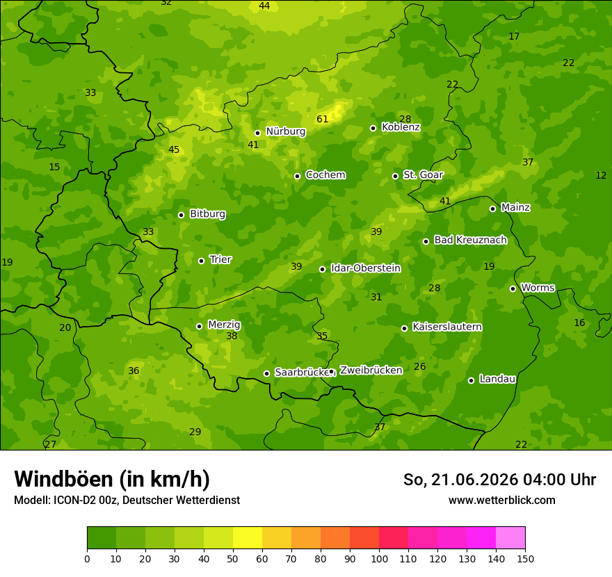 Maximale Windböen