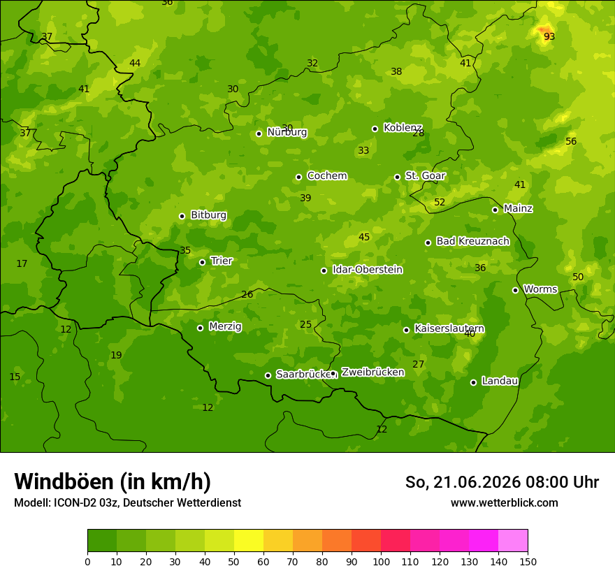 Maximale Windböen