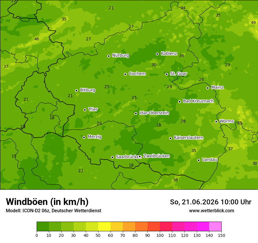Maximale Windböen