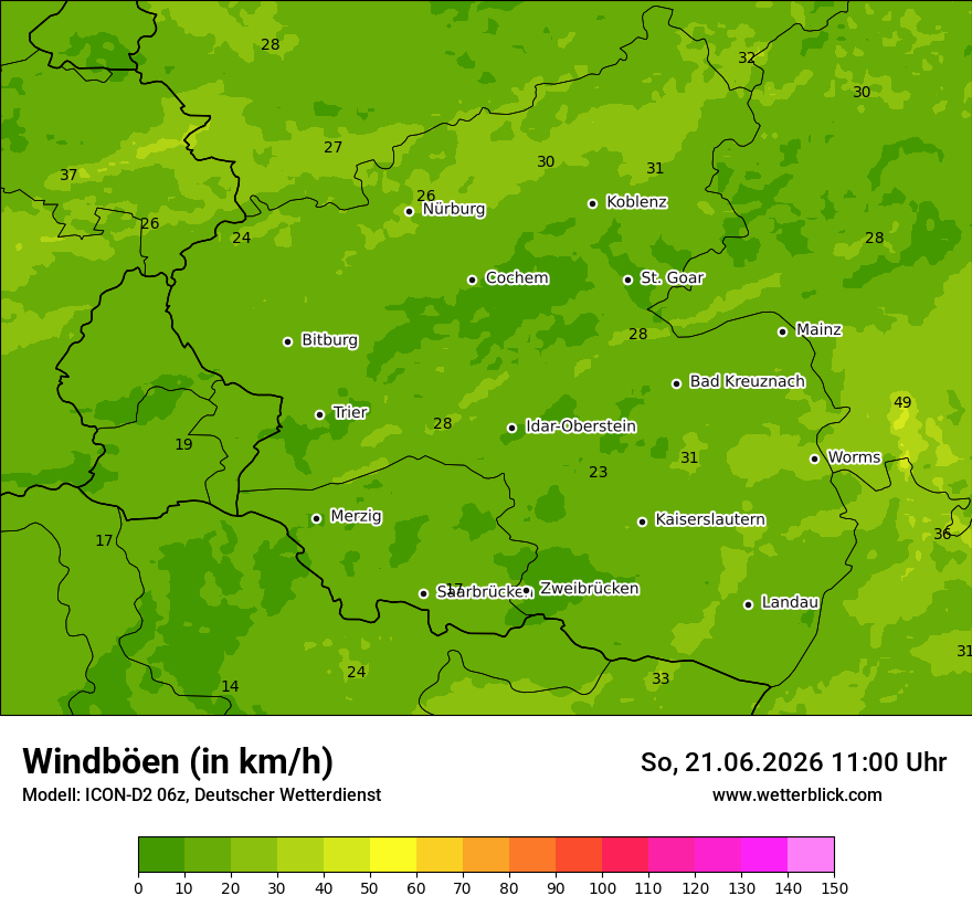 Maximale Windböen