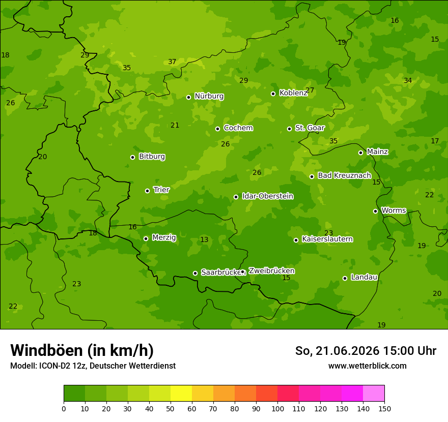 Maximale Windböen