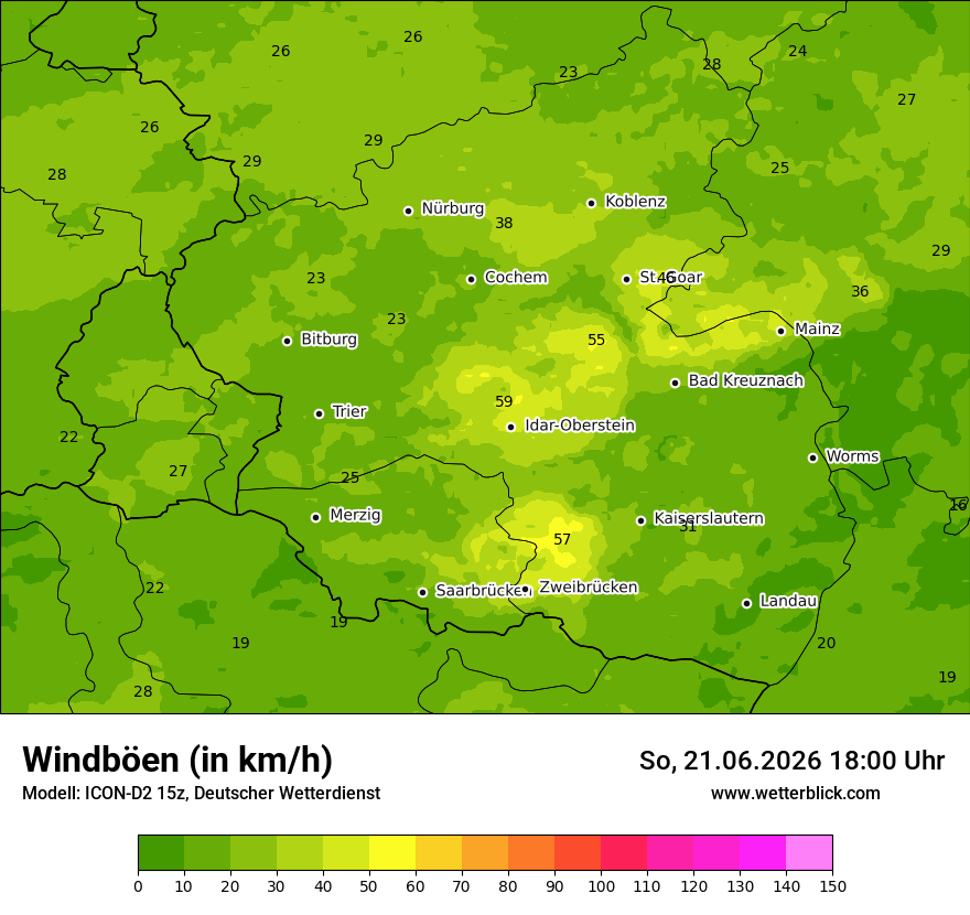 Maximale Windböen