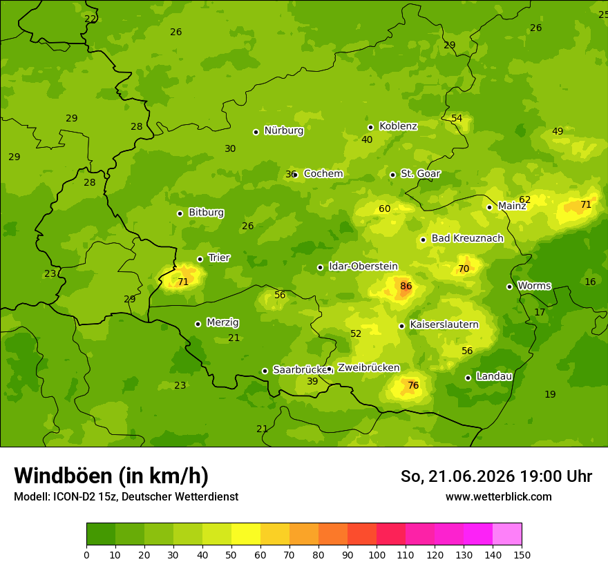 Maximale Windböen