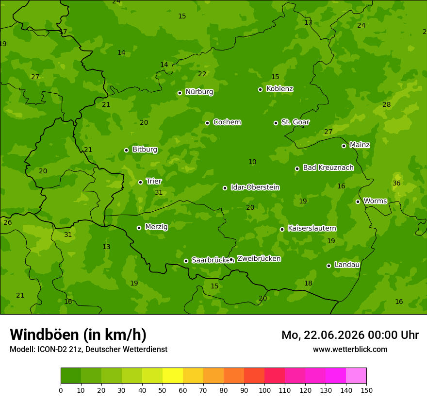 Maximale Windböen
