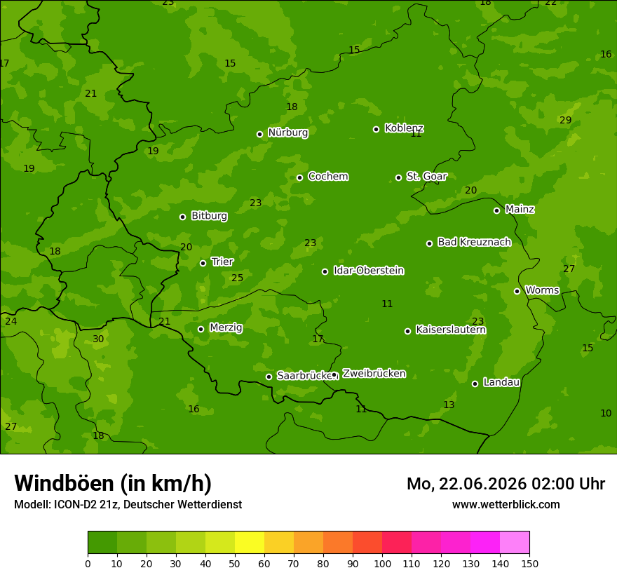 Maximale Windböen
