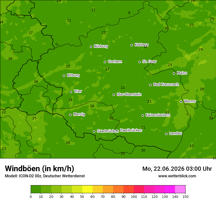 Maximale Windböen