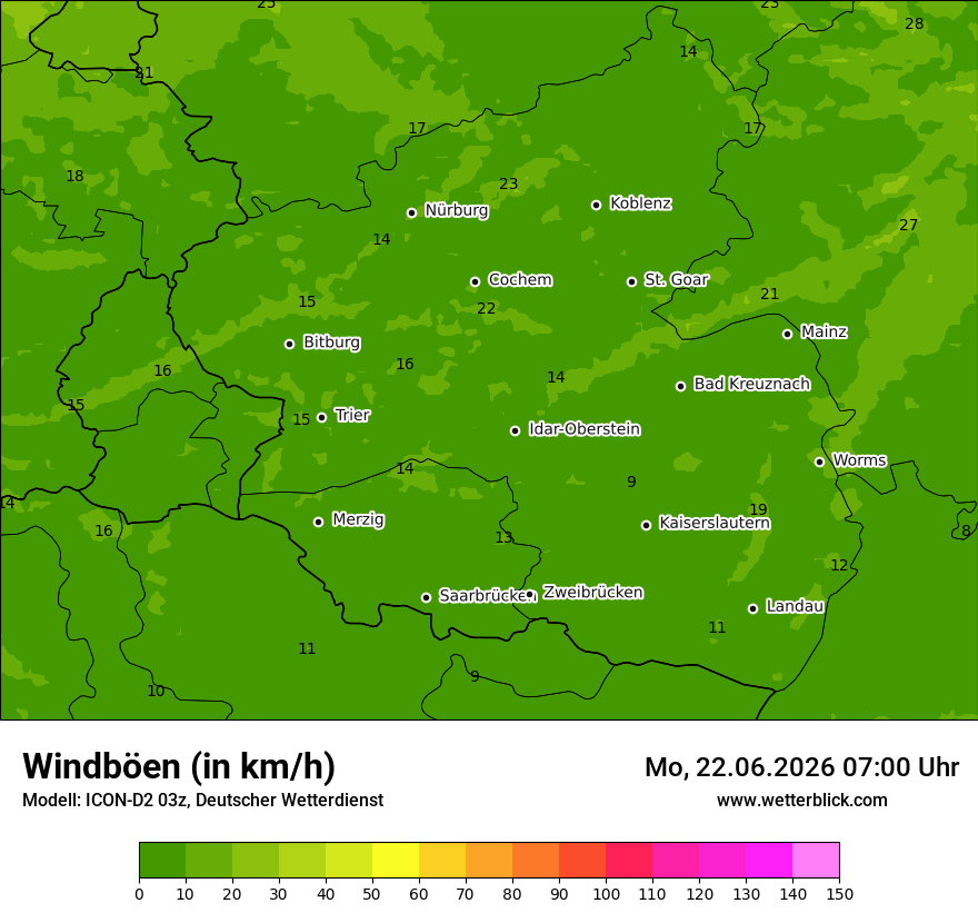 Maximale Windböen