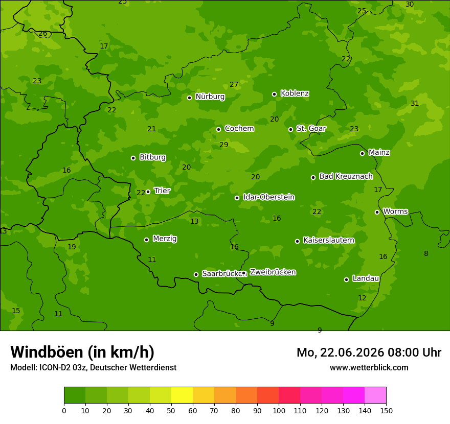 Maximale Windböen