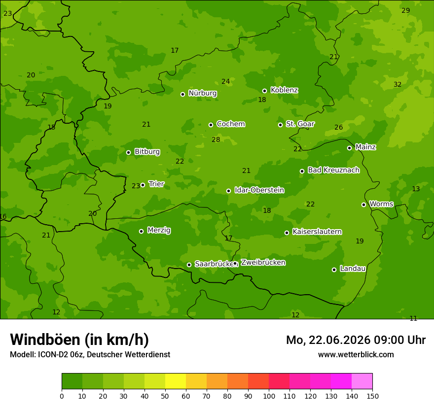 Maximale Windböen
