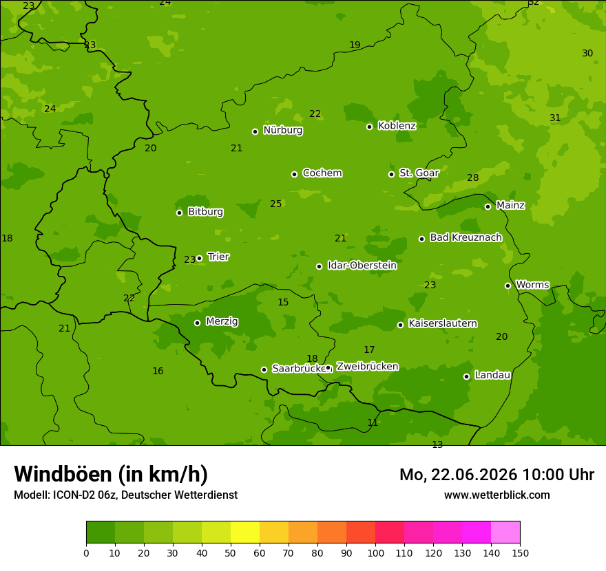 Maximale Windböen