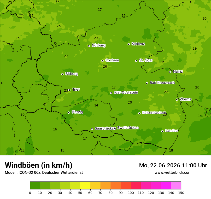 Maximale Windböen
