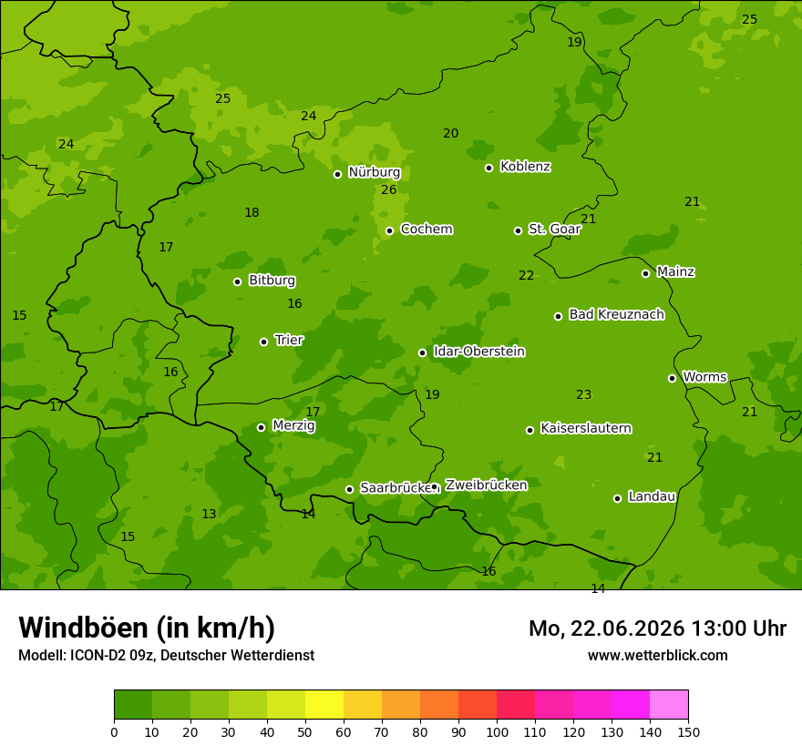 Maximale Windböen