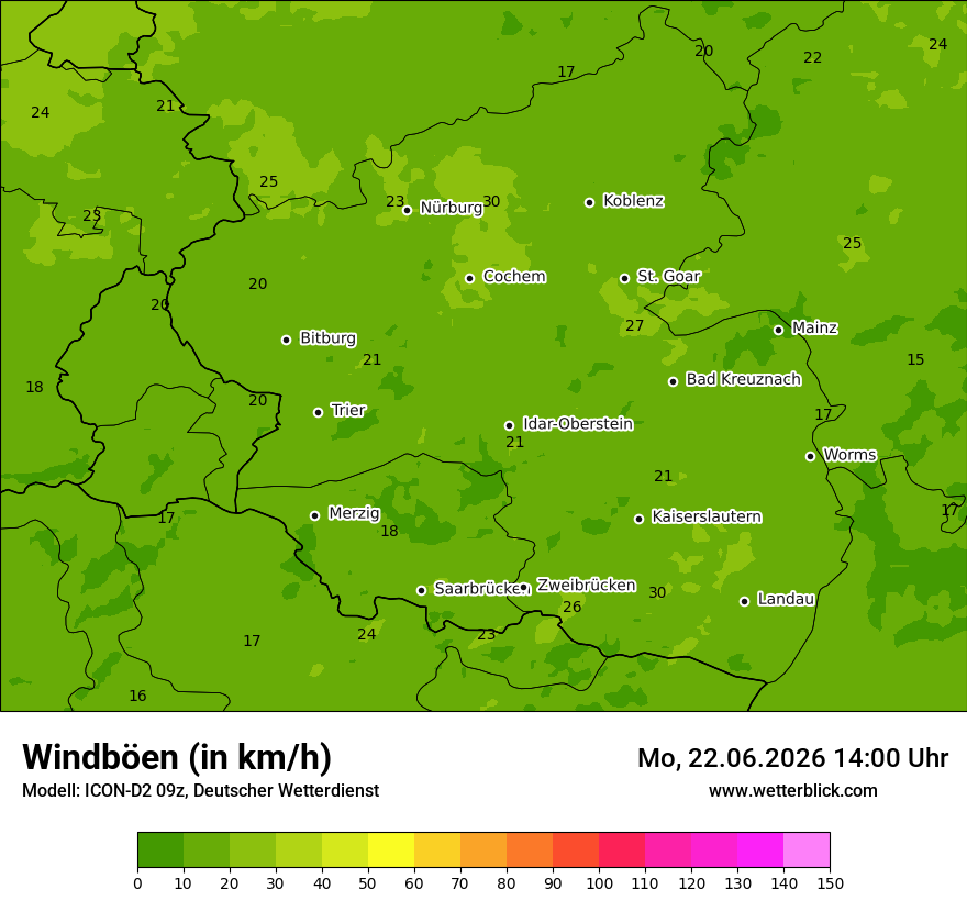 Maximale Windböen