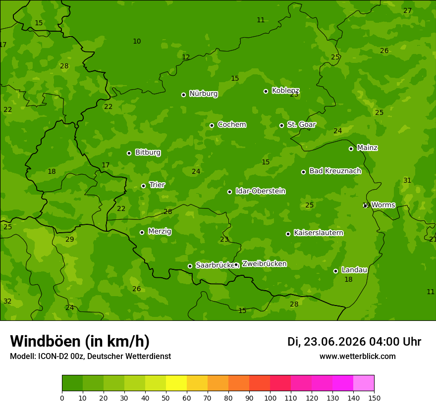 Maximale Windböen