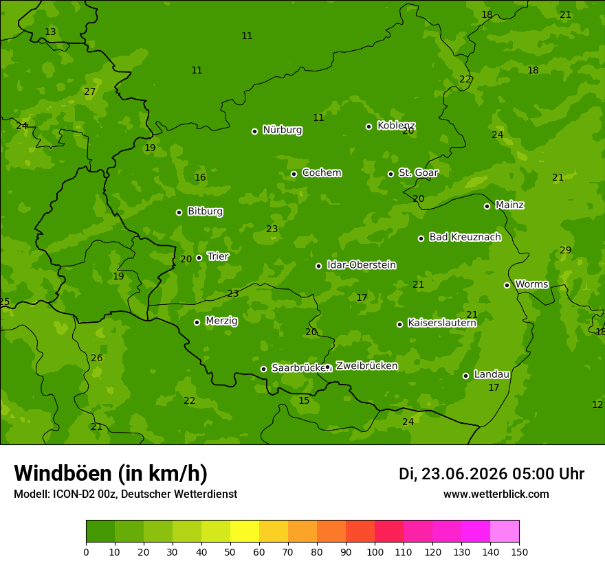Maximale Windböen