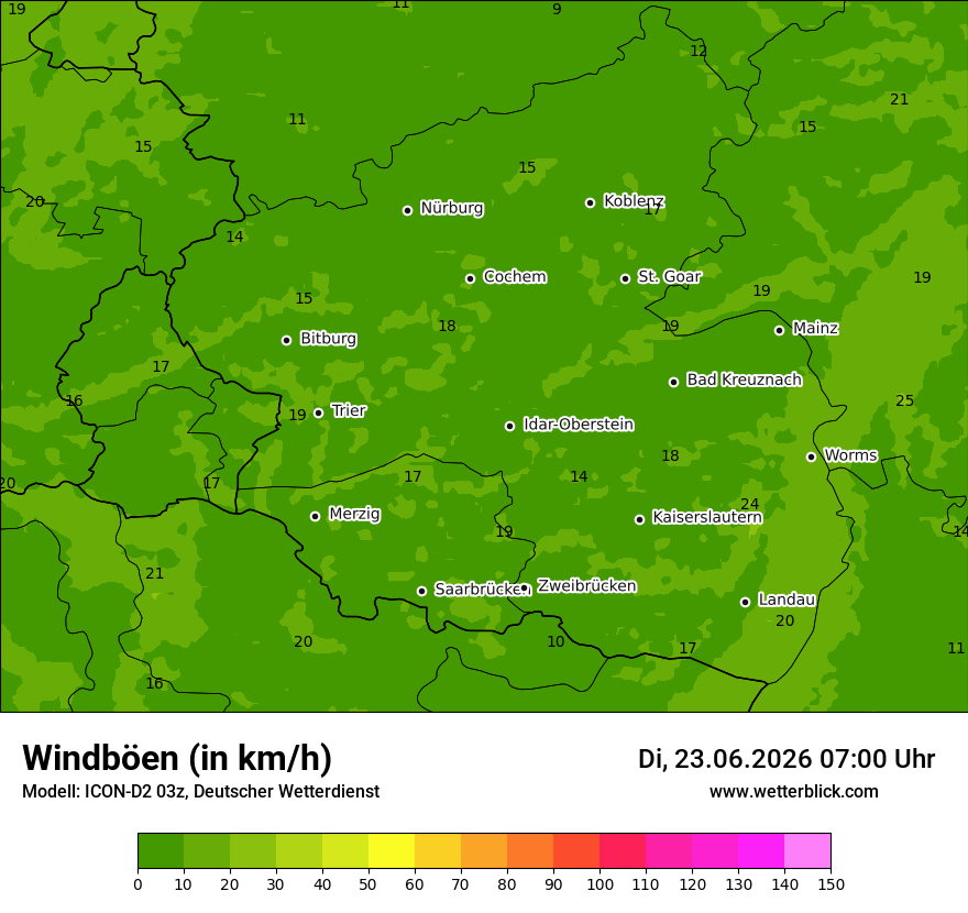 Maximale Windböen