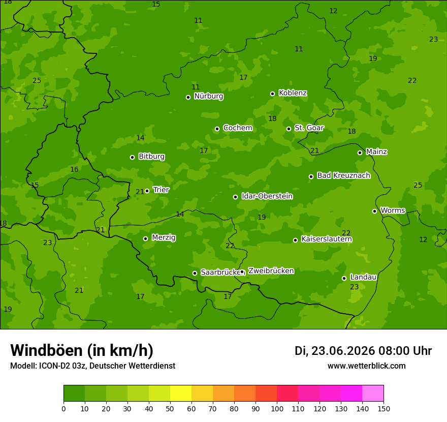 Maximale Windböen
