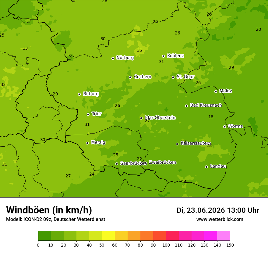 Maximale Windböen