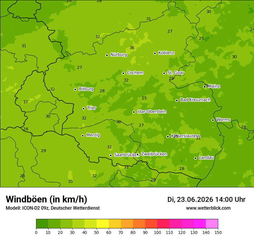 Maximale Windböen