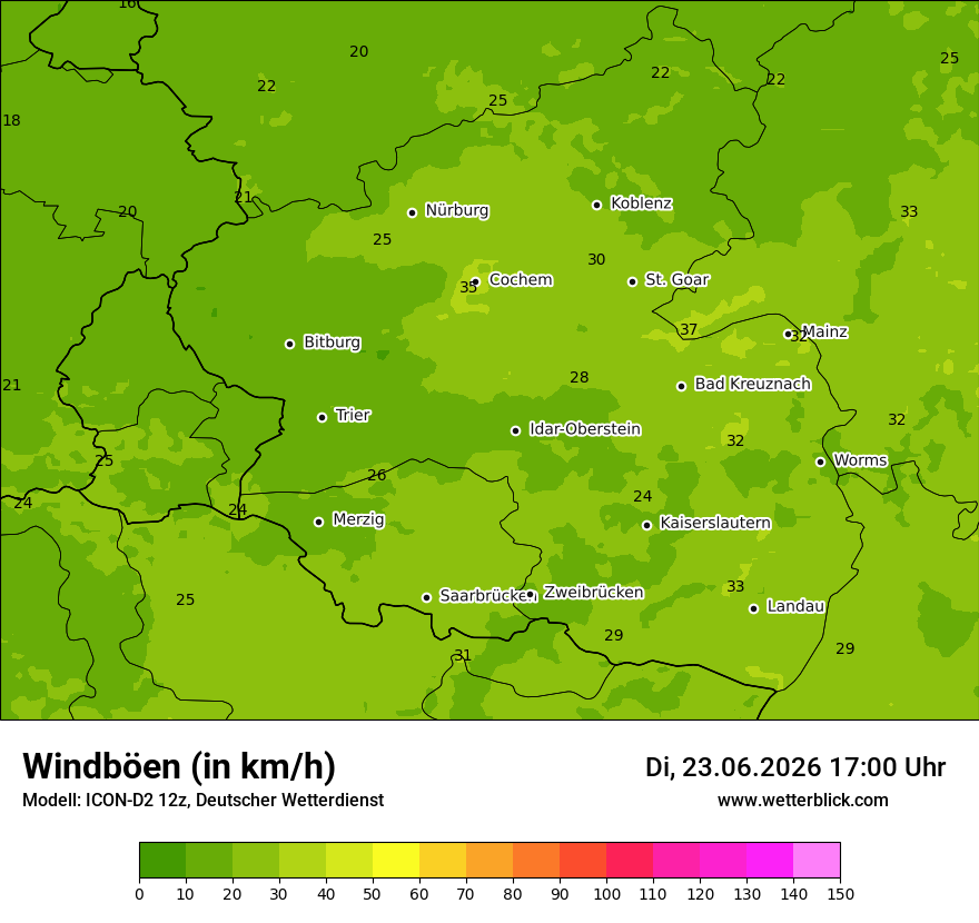 Maximale Windböen