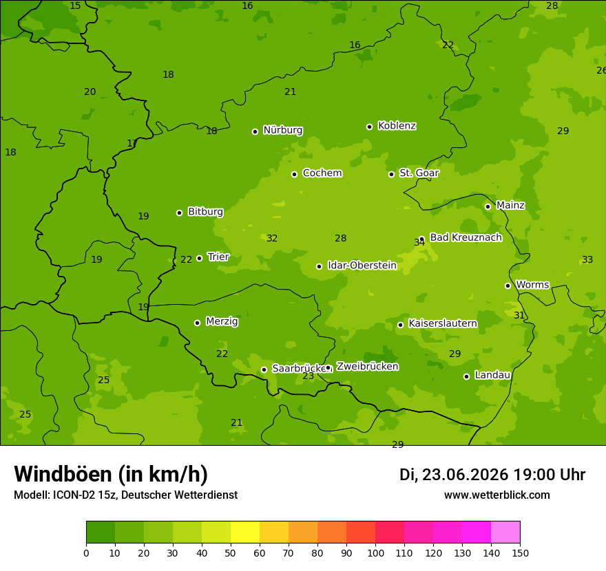 Maximale Windböen
