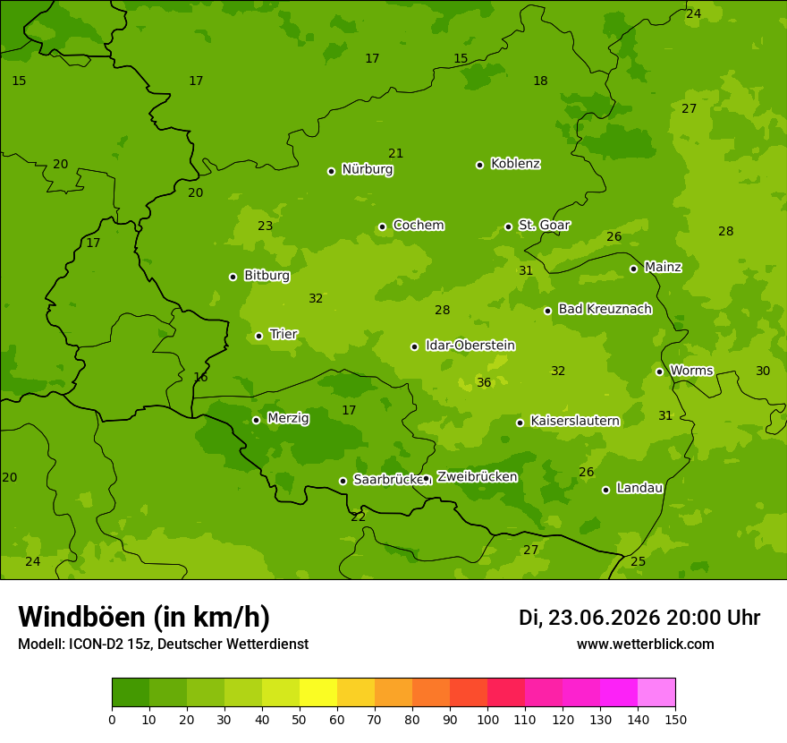 Maximale Windböen