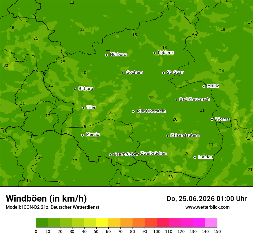 Maximale Windböen